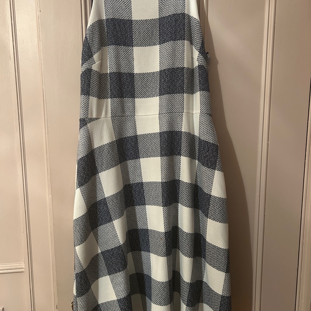 Banana Republic Navy and White Checkered Dress
